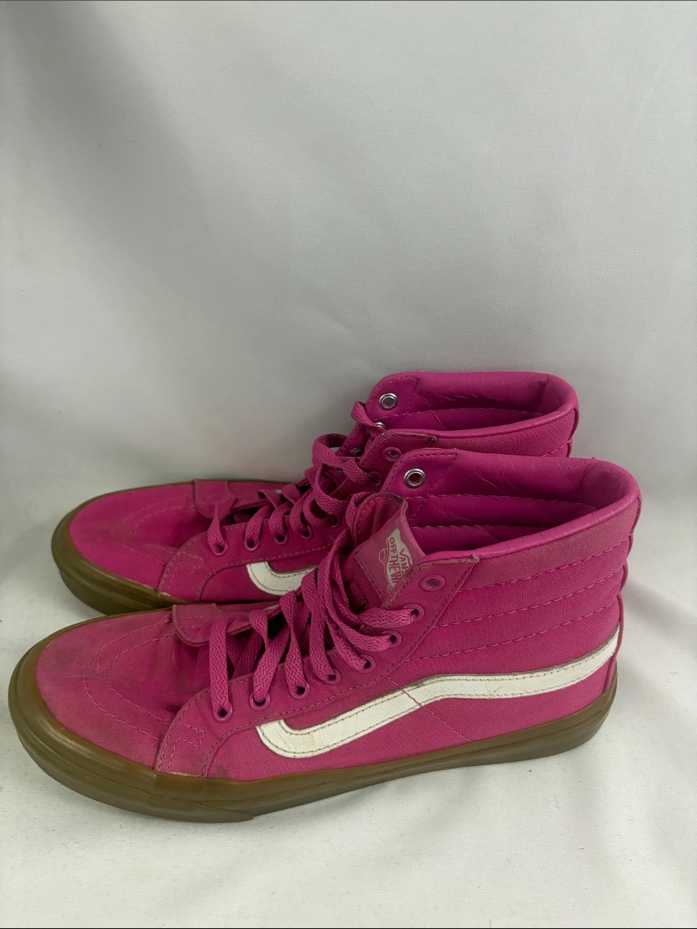 Vans Womens Hightop Shoes Size 9 Pink Sneakers Skateboard - Picture 4 of 13
